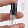 Bottiglie di stoccaggio 100 pezzi/lotto Perfume in vetro da 2 ml Refume ricaricabile per atomizzatore metallico a spruzzo campione Contenitore cosmetico da viaggio portatile