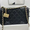 Designer caviar Flap bag luxury chain bag 18 CM 10A High quality lady crossbody bag With box LC102