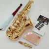 Saxophone Soprano incurvé saxophone SC991 SCWO10 Gold Laquer sax Curbe Soprano Musical Instruments Professional inclus