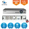 Lente 8CH 4K Super HD CCTV DVR H.265 REGORDADOR DE VÍDEO DIGITAL DE VERVIDADE PARA 2MP/3MP/4MP/5MP/8MP AHD IP Câmera XMeye Hybrid NVR Sistema