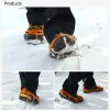 Acessórios chuteiras de gelo para botas de neve sapatos anti -câmeros picos de corrente para homens homens de pesca ao ar livre escalando no cofre de gelo da neve