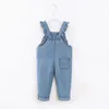 DIIMUU Baby Children Girls Clothing Toddler Overalls Denim Pants Fashion Kids Casual Jumpsuits Long Sleeve Trousers for 2-6T 240411