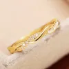 Bands Huitan Fancy Women's Finger Ring Twist Band with Sparkling Cubic Zirconia Hot Wedding Engagement Rings Fashion Versatile Jewelry