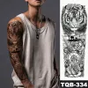 Tatuaggi a braccio grande braccio tatuaggio leone corona re rosa impermeabile temporaneo tatuaggio adesivo selvaggio lupo tigre uomo teschio full totem tatto finta