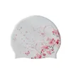 Bouchon de natation en silicone élétique étanche à l'intérieur des chapeaux anti-aslip accessoires de piscine pour femmes imprimer des fleurs de la mode 240416