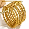 Strands Bamboo Beads Punk Gold Plated Bangles for Women Men Trendy Stainless Steel Metal Bracelets Bohemian Jewelry Accessories Gift