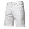Herren -Shorts Y2K Sommer Baumwolle weiße Fitnessstudio Herren gelegentlich Geschäfte Soziale elastische Taille Ladung Bermuda Strand für Männer