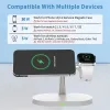 Chargers 30W Magnetic Wireless Charger Stand pour iPhone 15 14 13 12 Pro Max Apple Watch 8 7 Airpods Pro 3 in 1 Fast Phone Chargeging Sation