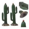 Fiori decorativi 2 pezzi simulazione in pvc figurine artigianato di cactus decorazioni per auto accessori per ufficio in miniatura