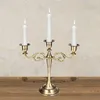 Kerzenhalter 3/5 Zweige Vintage antike Metallbronze Candelabrum Retro romantische Abendessen Hochzeitsfeier Dekoration