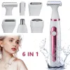 Clippers 6in1 Set Electric Epilator Kvinnliga Kvinnliga rakapparens benhårborttagning Face Lady Razor Bikini Trimmer Facial Hair Remover Wetdry