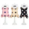 Parkas kış evcil köpek giysileri sıcak köpek ceket ceket polka dot pamuk tulum su geçirmez kıyafetler küçük köpekler için kedi hoodies kostüm