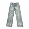 Jeans femeninos Vintage strtwear jeans azul oscuro para mujeres pantalones de mezclilla rasgada de cintura alta pantalones de pierna anchas soldadas y240422