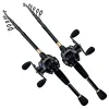 Akcesoria Ghotda Fishing Rod i kołowrotka Zestaw Zestaw Baitcasting 1,62,4 m Wysoka prędkość 8.1: 1 Kolejka wędkarska do długiego rzucania