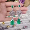 Legamio gemme lampadario Gallet Luxury Vintage Imited Emerald Dangle Dleng Drop Calline Orecchini lampadari floreali in argento sterling Orecchini Dormouse D240323