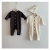 One-Pieces BOBOTCNUNU 2022 New Baby Knit Romper Solid Autumn Infant Long Sleeve Clothes Toddler Boy Jumpsuit Girl Outer