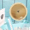 Hjul små husdjur leveranser hamster leksak trä playset chinchilla löpande hjul playning gunga