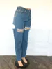 Женские джинсы брюки для женщин разорванные модные хип -хоп разбитые отверстия Джинсовые брюки повседневные шнуры длинные