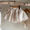 Shorts 2023 Nieuwe babymeisje kanten geborduurde vaste peuter rokken katoen pasgeboren prinses 0-24m H240423