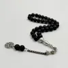 Abbigliamento tasbih agate nera naturale con zircone rosario perle bracciale musulmano eid regalo misbaha accessoria islamica 2023 gioielli turchi