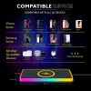 Chargers 15W Car Wireless Charger Mat RGB 7 lights NonSlip Pad for iPhone 14 13 12 Pro Max Samsung Car Fast Charging Phone Chargers