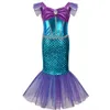 حفلة عيد ميلاد صغيرة أزياء الأميرة ثوب حورية البحر فستان للأطفال