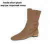 Boots Blapunka Women Cow Suede Leather Handmade High Quality Flats Army Green Short With Strap Bow-tie Shoes Autumn Winter