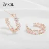 Boucles d'oreilles Zakol Boucles d'oreilles en zircone noire à la mode en zircone pour femmes