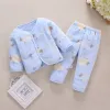 Sets BibiCola Coral Fleece Baby Pijamas Homewear Boys Girls Winter Newborn Fleece Pajamas Set Warm Flannel Baby Sleepwear 03Y