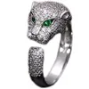 Heet verkopen gepersonaliseerde dierenringleopard hoofd vol met diamantringen trendy mannen en vrouwen creatieve beroemde ring met carrtiraa originele ringen