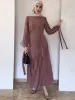 Vêtements en deux pièces Sigle de jupe Signifie la mode musulmane Abaya Femmes Tenues de luxe à manches longues et jupes plissées Robes de fête africaine