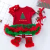 Sets Weihnachten Baby -Mädchen -Kleidung für Kinder Strampler Baumwollshorte