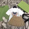 Uxury Designer Kids Tshirt Veil Spódnica Moda Brytyjska marka mody Summer Childrens Skarbania i dziewczęta bawełna luksus 5367415