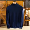 Men's Sweaters Turtleneck Mink Cashmere Sweater Men 2024 Autumn Winter Large Size Loose Knitted Keep Warm Top Jumper