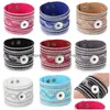 Autres faveurs de mariage 10pcs / lot Bracelets en gros de bijoux en gros pour femmes Bracelet en cuir tressé 18 mm Butchangeable Bouton D Dhaug