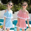 Vêtements de créateurs pour enfants Girls Swan Swan Swan Baby Bikini One-Piece Bikini Cute Summer Princess Swirts Fashion Two-Piece Bathing Trots A5345