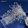 Headpieces HNCCX Bride Full Rhinestone Bright Headband Wedding Hair Accessories Ornament Handmade Alloy Flower Bridal Tiara Gift CP286