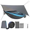 Camp Furniture Camping Hanger with Mosquito Nets Rain Flies Heavy duty Tree Belt Nylon Umbrella Single Hanger Tent Waterproof Y240423