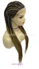 Full lace thick and thin Fried Dough Twists braid head cover mixed color high temperature wire Wig