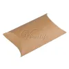 Yastık 100pcs/lot yastık şekli kutusu şeker kutusu hediye kutusu düğün parti iyiliği dekor kahverengi kraft toptanes 9cm x 13cm x 3,5cm