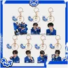 Andra heminredning Keychains Kpop TWS Keyring Sparkling Blue Acrylic Figure Keychain Pendant Bag Accessories Dohoon Shinyu Kyungmin Ha DHXM5