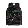 Zaino geek fisica equazioni di viaggio scuola laptop bookbag math science insegnante geometric regalo college studente da daypack borse