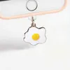 Cell Phone Anti-Dust Gadgets Mobile phone dust plug alloy poached egg fried egg pendant universal dust plug for mobile phones Y240423