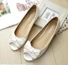 Casual Shoes Taomengsi Women's 2024 Style Flat Bottom Solid Peep Toe Bow Knot Bekväma slitstarka damer