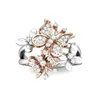 10pcs Fashion européenne et américaine Nouveau double papillon incrusté zircon anneaux de fête d'anniversaire de bijoux d'anniversaire