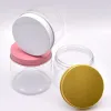 Bocaux 12pcs 50/80/100/120/150/200/250g Jars de rangement vide Jar en plastique transparent avec les couvercles pour visage cosmétique bouteilles de crème