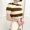 Womens T-Shirt Womengaga Korea Spring Summer Thin Loose Simple Short Puff Sleeve Stripe Plover Tees Asian Girls 86Ay 210603 Drop Deliv Ot7Nu