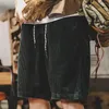 Shorts maschile versatili uomini eleganti elastici spiaggia di velluto a coste con tasche regolabili casual per l'estate