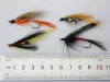 Tillbehör 40st Salmon Single Flugor Black/Orange Sea Salmon Trout Fly Fishing Lures