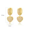 Boucles d'oreilles Luxury Cubic Zircon Heart Drop Hoop Boucles d'oreilles pour femmes Gold Garde Ariche 2023 Tendance Wedding esthétique Bijoux Gift Aretes